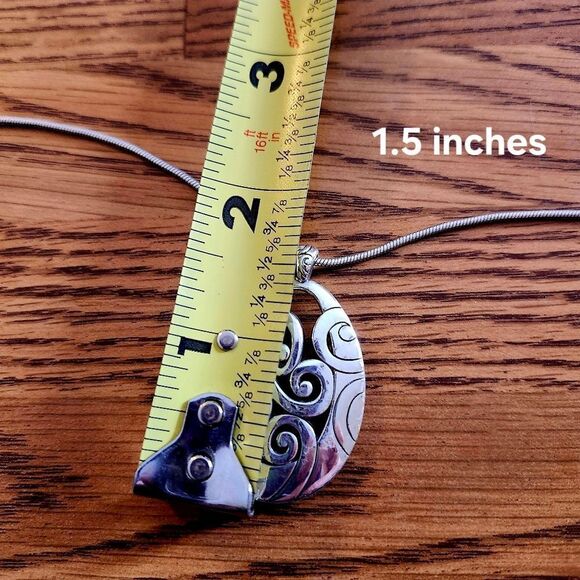 BRIGHTON "Mingle" Silver Scroll Pendant Necklace EVENT READY! - Picture 6 of 9